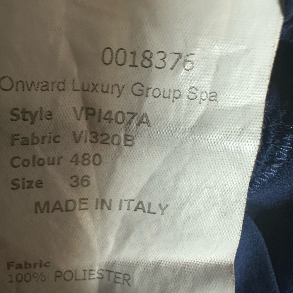 Veronique Bronquinho Italy ink Blue Pleated Fit-and-Flare Dress fits size 10 12 - Picture 13 of 14